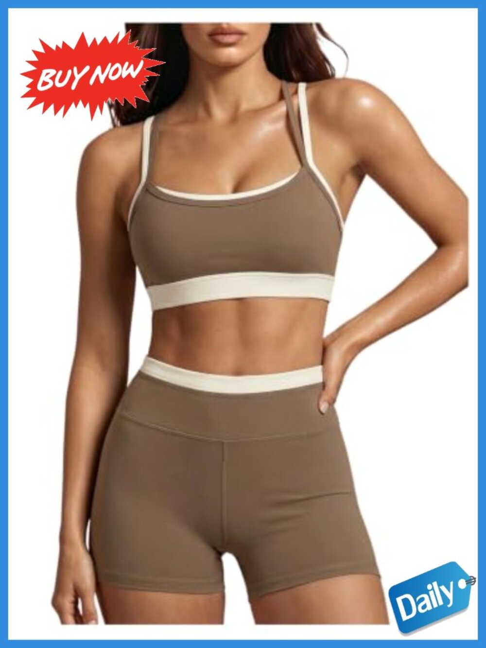 High Stretch Micro Crop Sports Bra & Biker Shorts Set Fitness Yoga